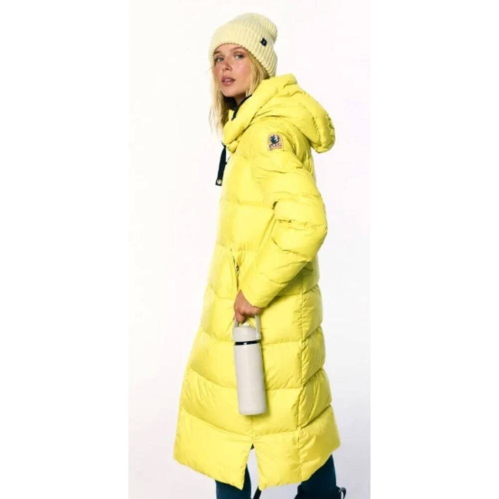 Parajumpers Panda Charlock Yellow Extra Long Down Jacket Puffer Coat Small NWT - Picture 3 of 13